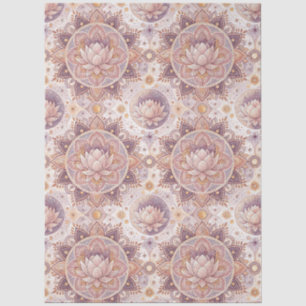 Papel De Seda Flor de Loto Espiritual - Patrón de Mandala Floral