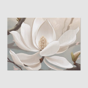 Papel De Seda Flor de magnolia blanca grande