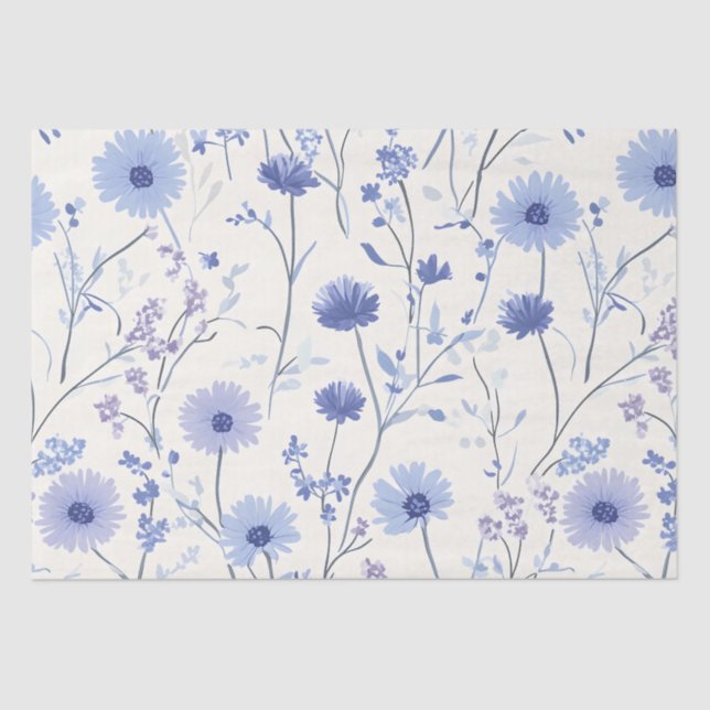 Papel De Seda Flor de maíz azul (Anverso)