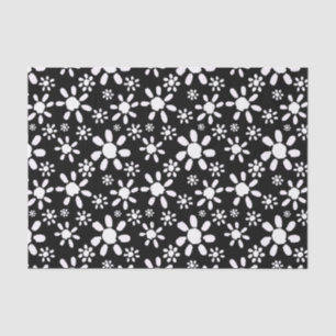 Papel De Seda Flor de margarita blanca y negra