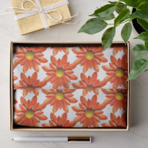 Papel De Seda Flor de margarita naranja - Boda de ducha de prima