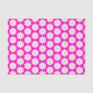 Papel De Seda Flor de margarita rosa y blanca