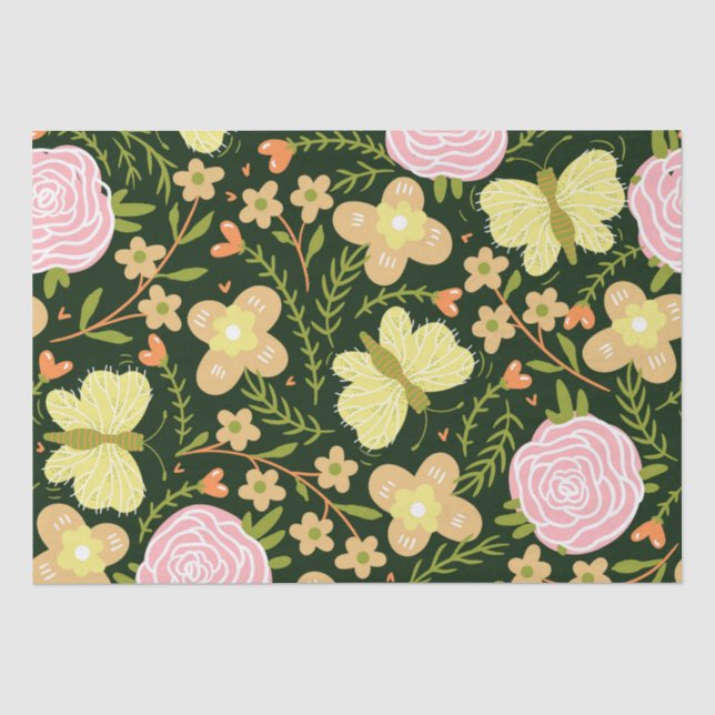 Papel De Seda Flor de mariposa (Anverso)