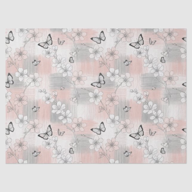 Papel De Seda Flor de Mariposa Elegante (3) (Anverso)