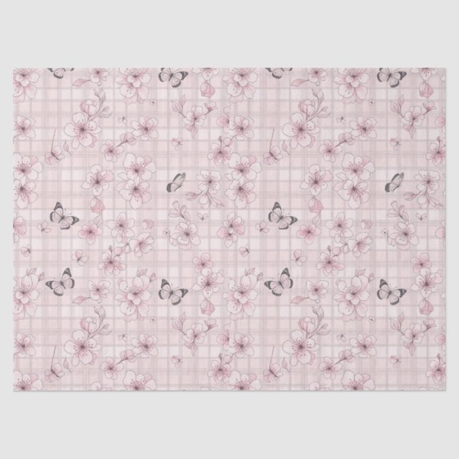 Papel De Seda Flor de Mariposa Elegante (4) (Anverso)