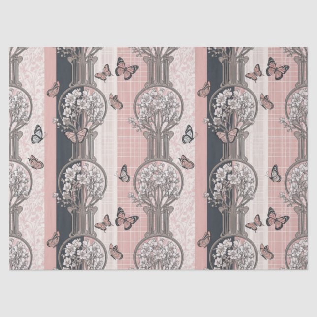 Papel De Seda Flor de Mariposa Elegante (5) (Anverso)