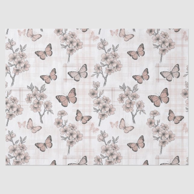 Papel De Seda Flor de Mariposa Elegante (6) (Anverso)