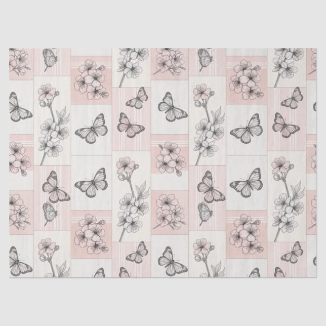 Papel De Seda Flor de Mariposa Elegante (8) (Anverso)