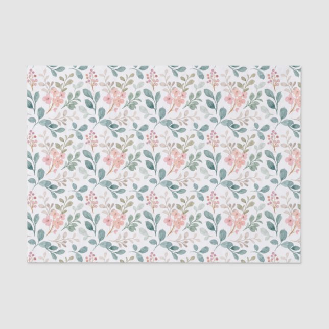 Papel De Seda Flor de Melocotón Verde (Anverso)