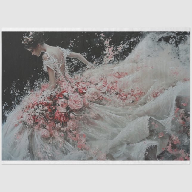 Papel De Seda Flor de novia Ducha (Anverso)