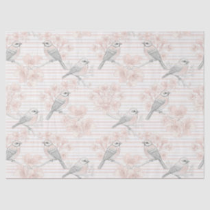 Papel De Seda Flor de Pájaro Vintage Toile Estriado (7)