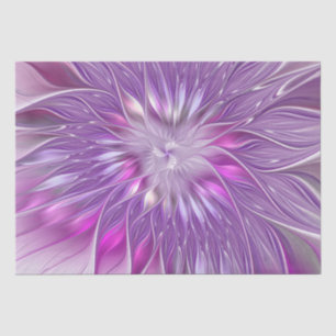 Papel De Seda Flor de pasión abstracta fractal rosa púrpura
