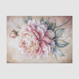 Papel De Seda Flor de peonía pastel vintage inspirada
