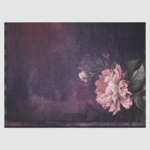 Papel De Seda Flor de Peony Rosa en la página de deshielo morado