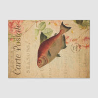 Flor de pescado Vintage Salmon Carp Tipo Fish
