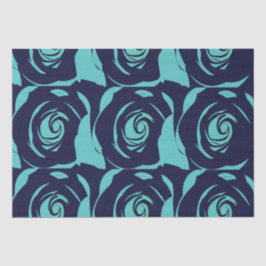 Papel De Seda Flor de Rosa azul de la Marina Azul