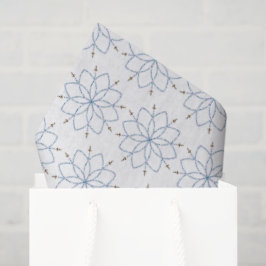 Papel De Seda Flor de Rosa Azul Floreciendo