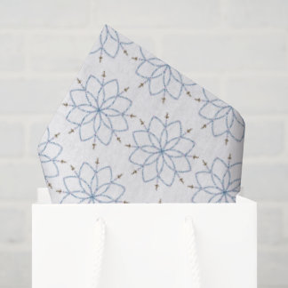 Papel De Seda Flor de Rosa Azul Floreciendo