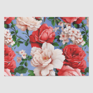 Papel De Seda Flor de rosa roja retro grande