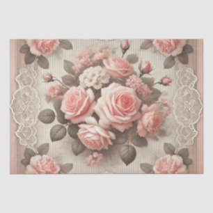 Papel De Seda Flor de rosa rosa rosa rosa chic de Shabby