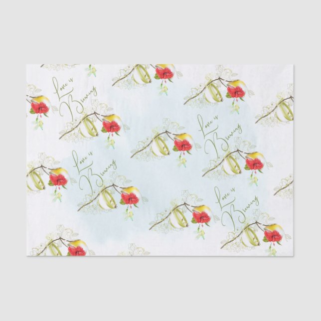 Papel De Seda Flor de taza para colibrí (Anverso)