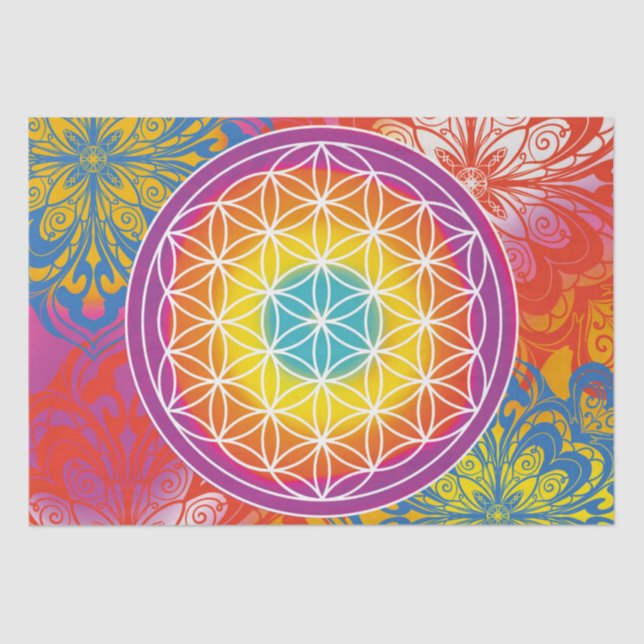 Papel De Seda Flor de vida mandala zen (Anverso)