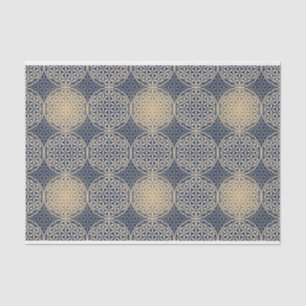Papel De Seda Flor de vida - patrón de sello - arena azul