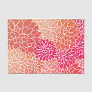 Papel De Seda Flor de zinnia colorida y elegante