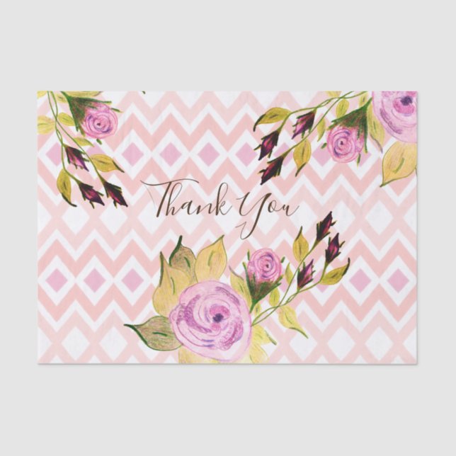 Papel De Seda Flor decorativa con patrones (Anverso)