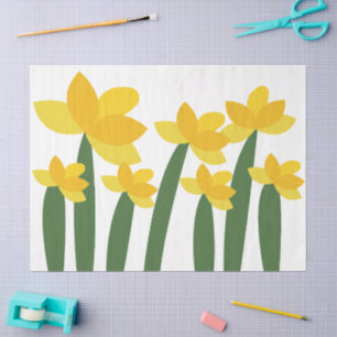 Papel De Seda Flor Flor de Narciso Amarillo