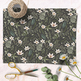 Papel De Seda Flor Foliage acuarela Patrón floral sin foco