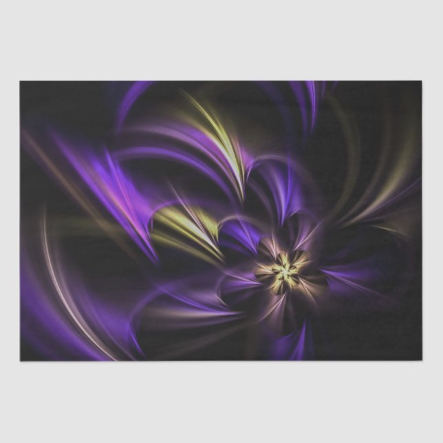 Papel De Seda Flor fractal morada giratoria (Anverso)