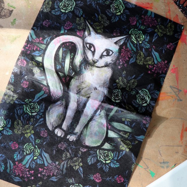 Papel De Seda Flor gato blanco Flor de Caturday (Subido por el creador)