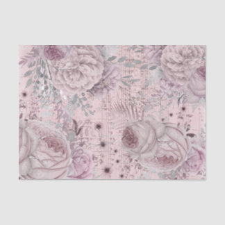 Papel De Seda flor hoja de música ramo vintage