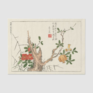 Papel De Seda Flor japonesa antigua para decorar o regalar