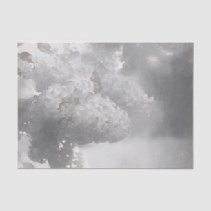 Papel De Seda Flor Lilac Diseño De País De Arte Blanco Y Negro