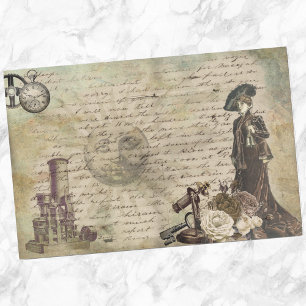 Papel De Seda Flor Mariposa Decoupage Vintage Steampunk
