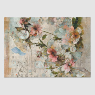 Papel De Seda Flor Mariposa Shabby Collage Postale Decoupage