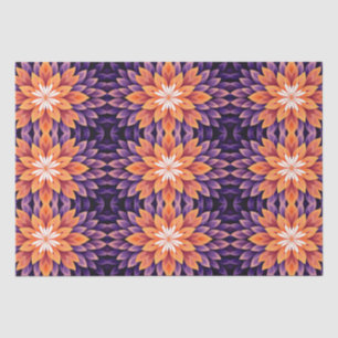 Papel De Seda Flor naranja púrpura y blanca
