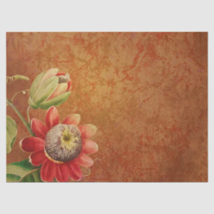 Papel De Seda Flor Pasión Decoupage Grunge Floral 