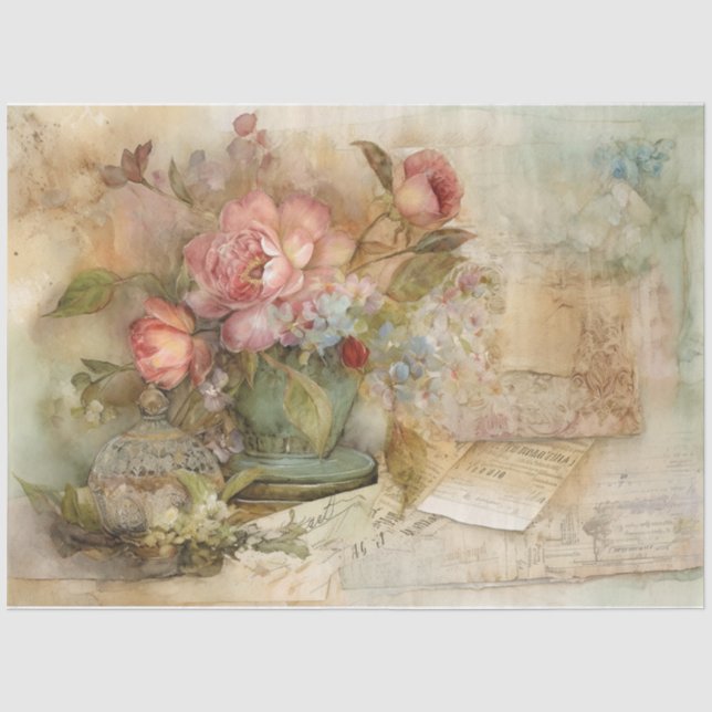 Papel De Seda Flor Pot (Anverso)