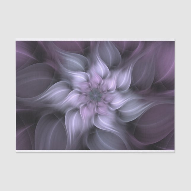 Papel De Seda Flor púrpura del fractal (Anverso)