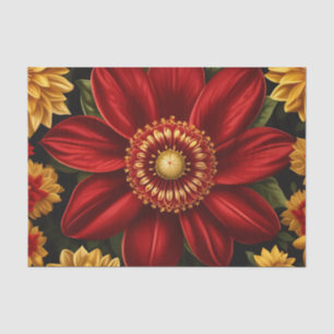 Papel De Seda Flor Rojo Y Amarillo