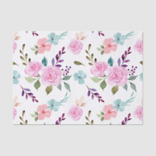 Papel De Seda Flor rosa acuarela transparente