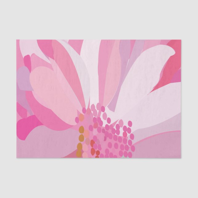 Papel De Seda Flor rosa de margarita (Anverso)