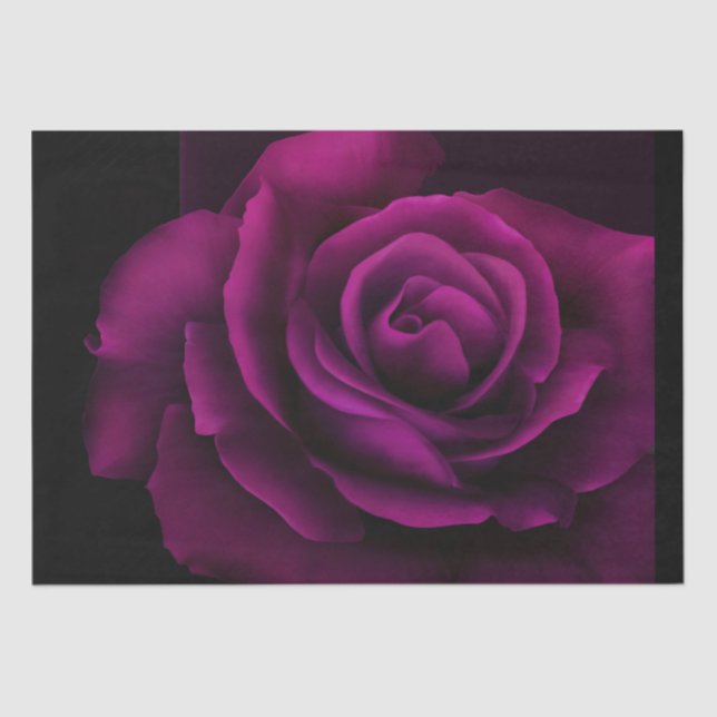 Papel De Seda Flor rosa gótica morada-roja (Anverso)