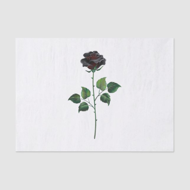 Papel De Seda Flor rosa negra (Anverso)