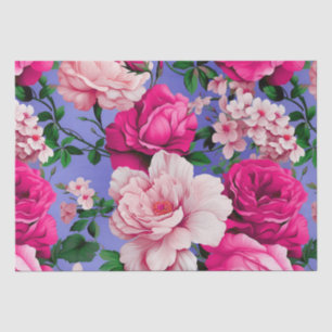 Papel De Seda Flor rosa rosada grande retro
