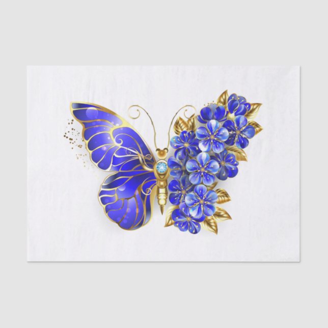 Papel De Seda Flor Sapphire Mariposa (Anverso)