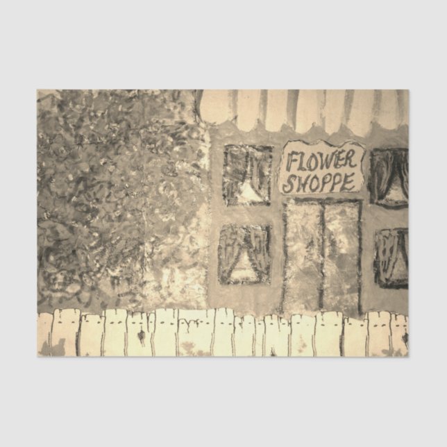 Papel De Seda Flor Shoppe Sepia (Anverso)